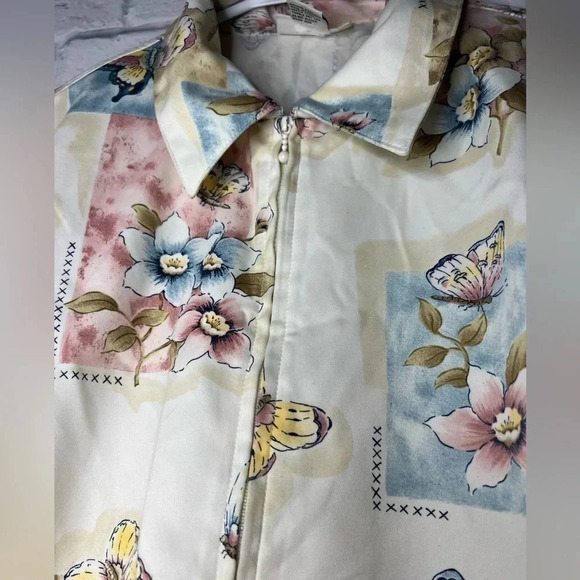Alfred Dunner vintage women’s floral/butterflies zip up jacket size 16W. - Picture 5 of 8